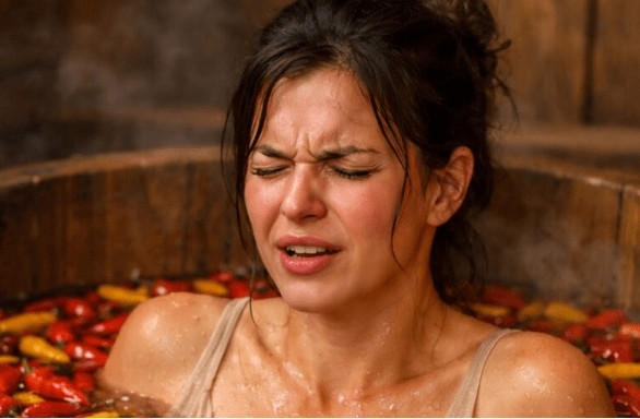 Udala sam se za čovjeka kojeg sam voljela, iz bogate porodice, ali nakon prve bračne noći natjerali su me da se kupam u vodi sa crvenom ljutom paprikom: to je trajalo skoro mjesec dana, sve dok jednog dana nisam odlučila saznati razlog tog čudnog rituala – bila sam u potpunom šoku 😱😱 - featured image