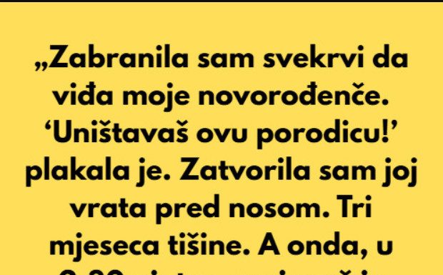Kada su granice postale nužne: mlada majka zabranila svekrvi da viđa novorođenče Kada su granice postale nužne: mlada majka zabranila svekrvi da viđa novorođenče - featured image